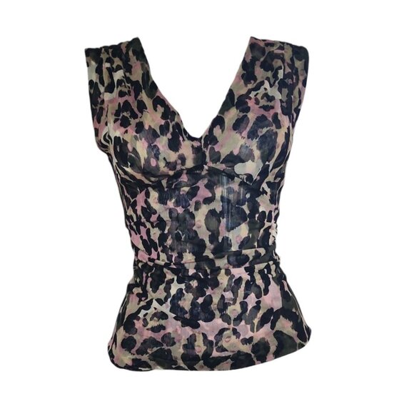 Diane Von Furstenberg Tank Top Womens Size S Small 100% Silk Animal Print - Picture 1 of 6